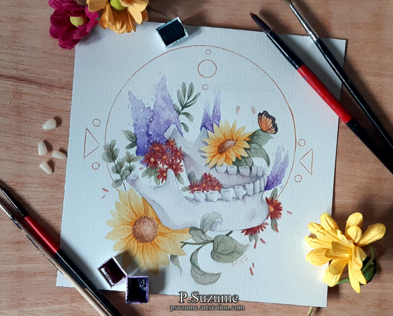 Jaws - Watercolor on paper