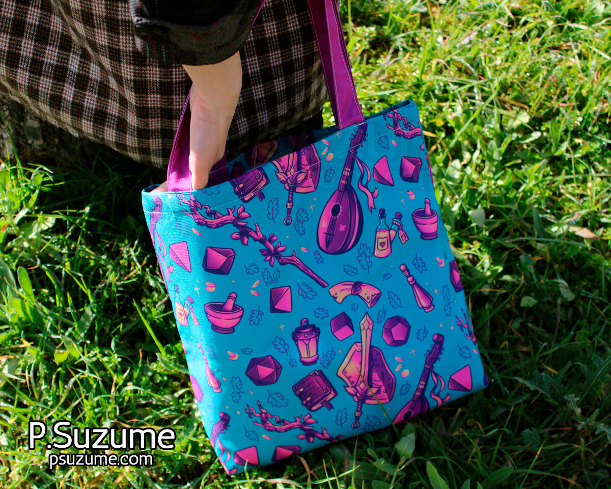 DnD pattern tote bag