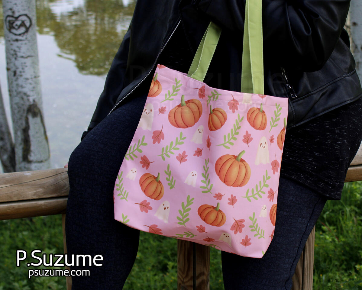 Pumpkins pattern tote bag